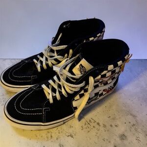 Vans Black and Red Skateboarding Shoes
